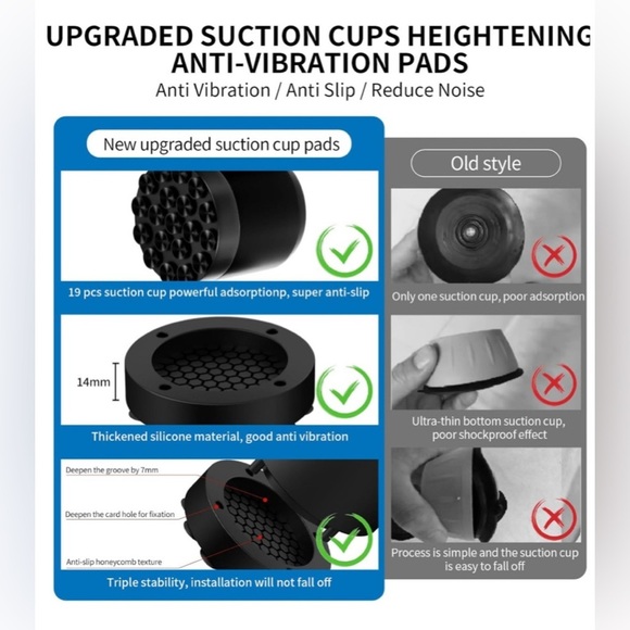 12 Bed Furniture Risers BLK 2.5”High Round W/Suction Non-Slip Noise Cancel NIB - Picture 4 of 13